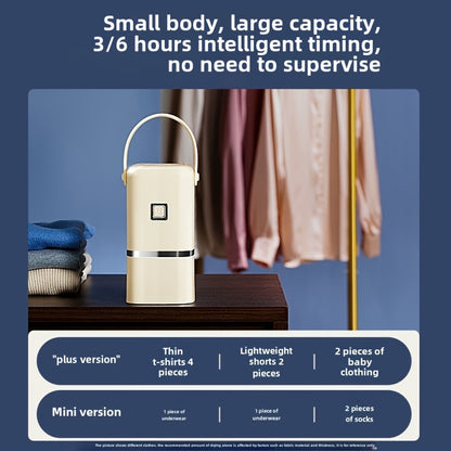 Portable Mini Dryer - Compact and Fast with Timer Function, Drying Bag for Delicate Clothes, Underwear and Small Items, Ideal for Apartments, Dorms and RVs