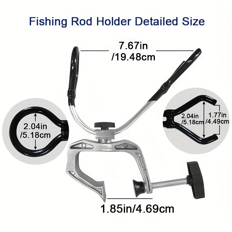 Universal Boat Fishing Rod Holder – 360° Adjustable, Secure Clamp-On Design for Dock, Pontoon and Canoe – Ideal Fishing Pole Support for Boating Adventures