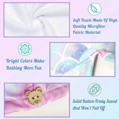 Cute Geometric Hair Wrap Towel for Girls - Quick-Drying Microfiber Turban, Super Soft and Absorbent, Suitable for Long and Short Hair