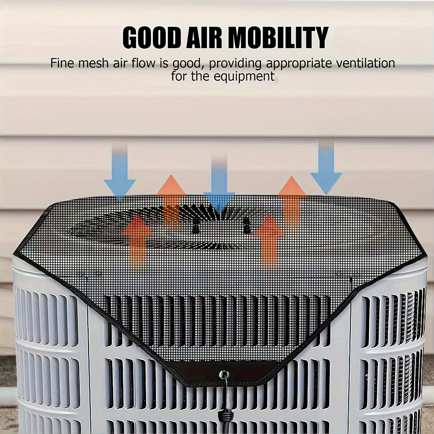 Durable Waterproof Outdoor Air Conditioner Cover – Protects Against Dust, Cold Air, Rain, with Windproof Design & Breathable PVC Mesh Ventilation, Ideal for Harsh Weather