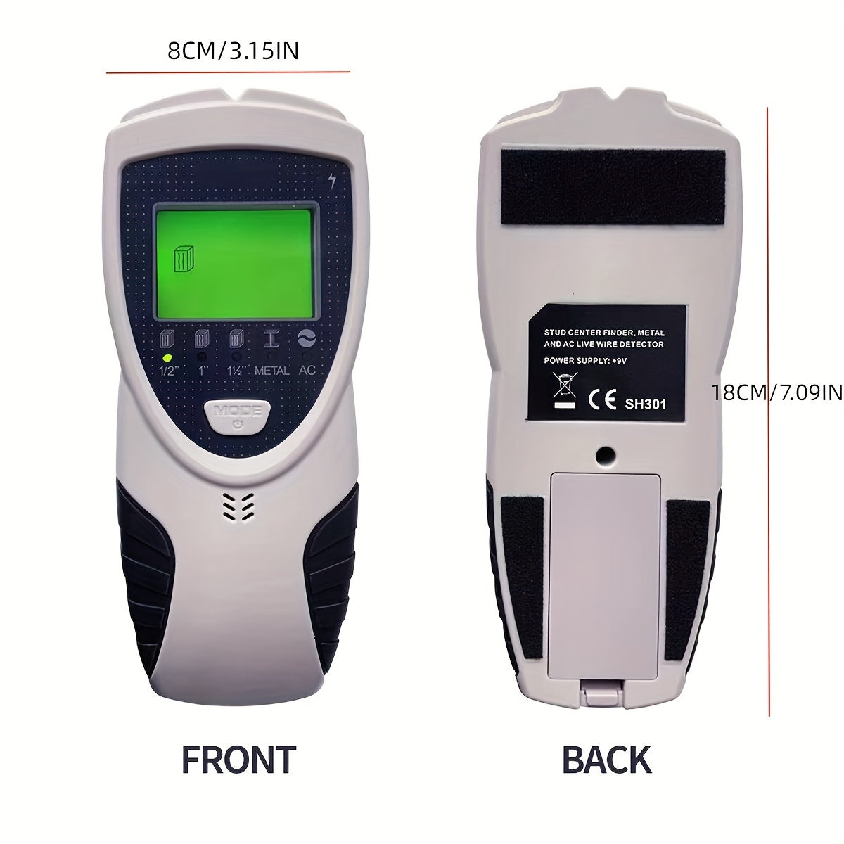 5 in 1 SHAWTY ProFinder Wall Scanner - Electronic Stud Detector with LCD Display, Audio Alarm, and Accurate Beam Finders for Wood, Metal, and AC Wire Detection