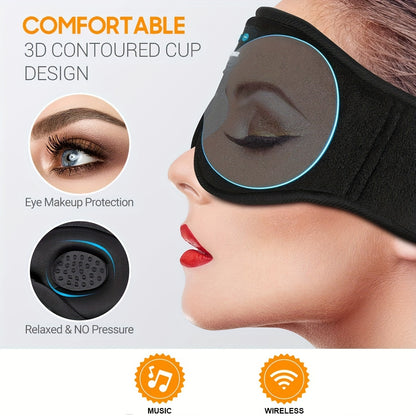 Sleep Mask with Wireless Headphones – 3D Sleeping Headphones for Side Sleepers, Best Gift and Travel Essential