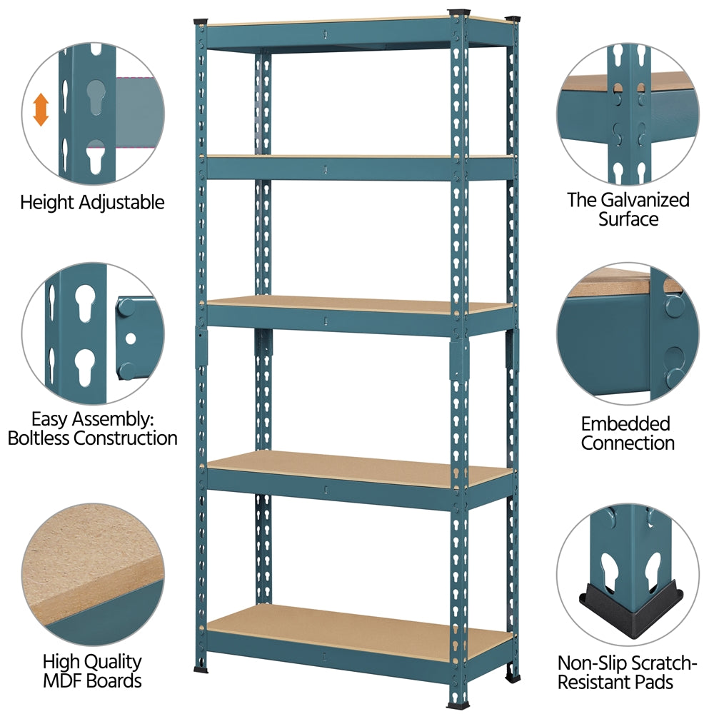 Costoffs 5-Tier Boltless Utility Shelves – 60in Multi-Tier Storage Rack for Warehouse, Store, and Home Organization