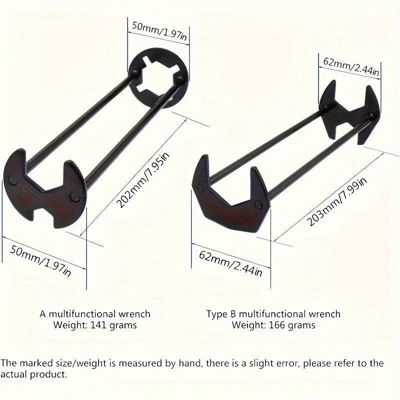 Multifunctional Metal Wrench for Bathroom Faucet and Sink Installation - Universal Repair Socket Tool with Quadruple Claw Design - Easy Twist Plumber's Wrench for Valve Removal and Tightening