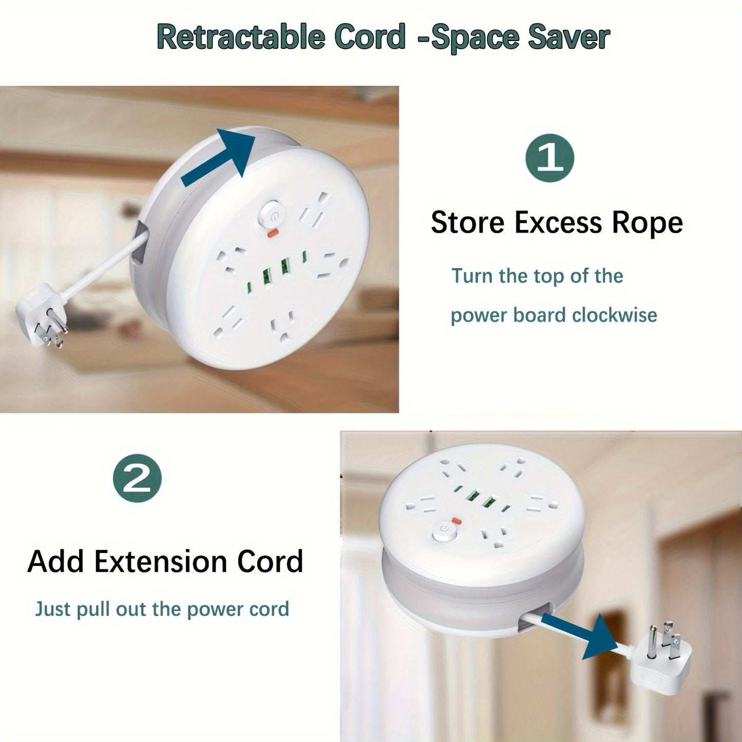 Power Strip Surge Protector – 12 AC Outlets, 2 USB Ports, 2 USB-C Ports, 6ft Extension Cord, Flat Plug, 2100 Joules, Wall Mountable, Overload Protection