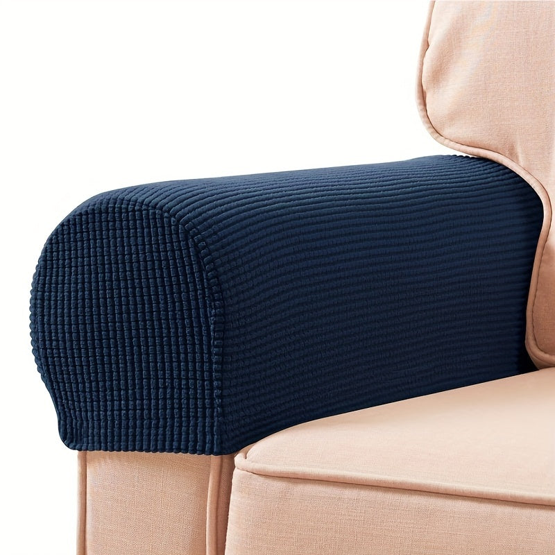 2pcs/Set Stretch Armrest Covers – Spandex Arm Covers for Chairs, Couch and Sofa – Elastic Plaid Pattern Armchair Slipcovers for Living Room Home Decor