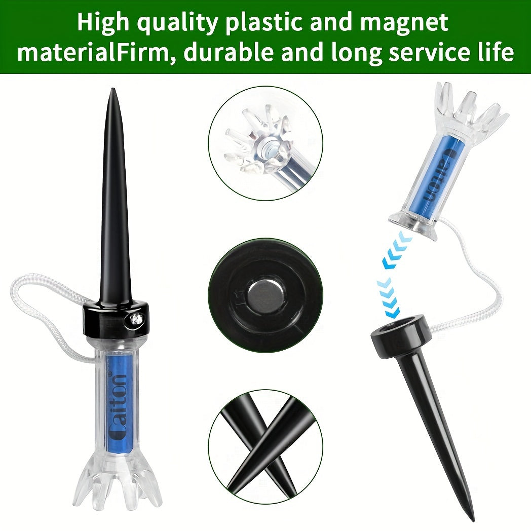 Caiton Magnetic Plastic Golf Tee Set - 360° Bounce, Two Sizes, 5Pcs Set to Improve Your Golf Game