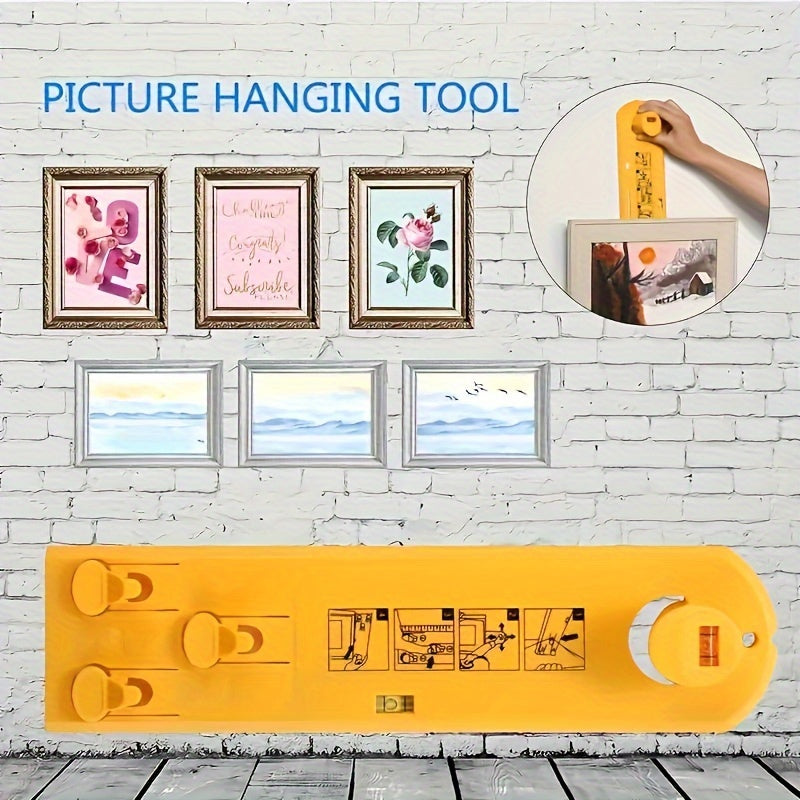 Multifunction Picture Hanging Tool with Level Ruler – Easy Frame Wall Hanger Kit for Home Decor, Mirrors, Clocks and More