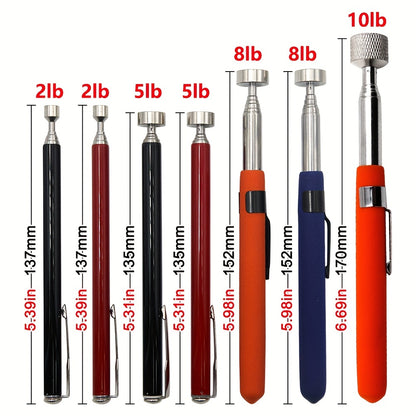 Retractable Magnetic Pickup Stick – 2/5/8LB Pen-Shaped Tool with Telescopic Handle, Precision Magnet for Strong Suction and Pickup