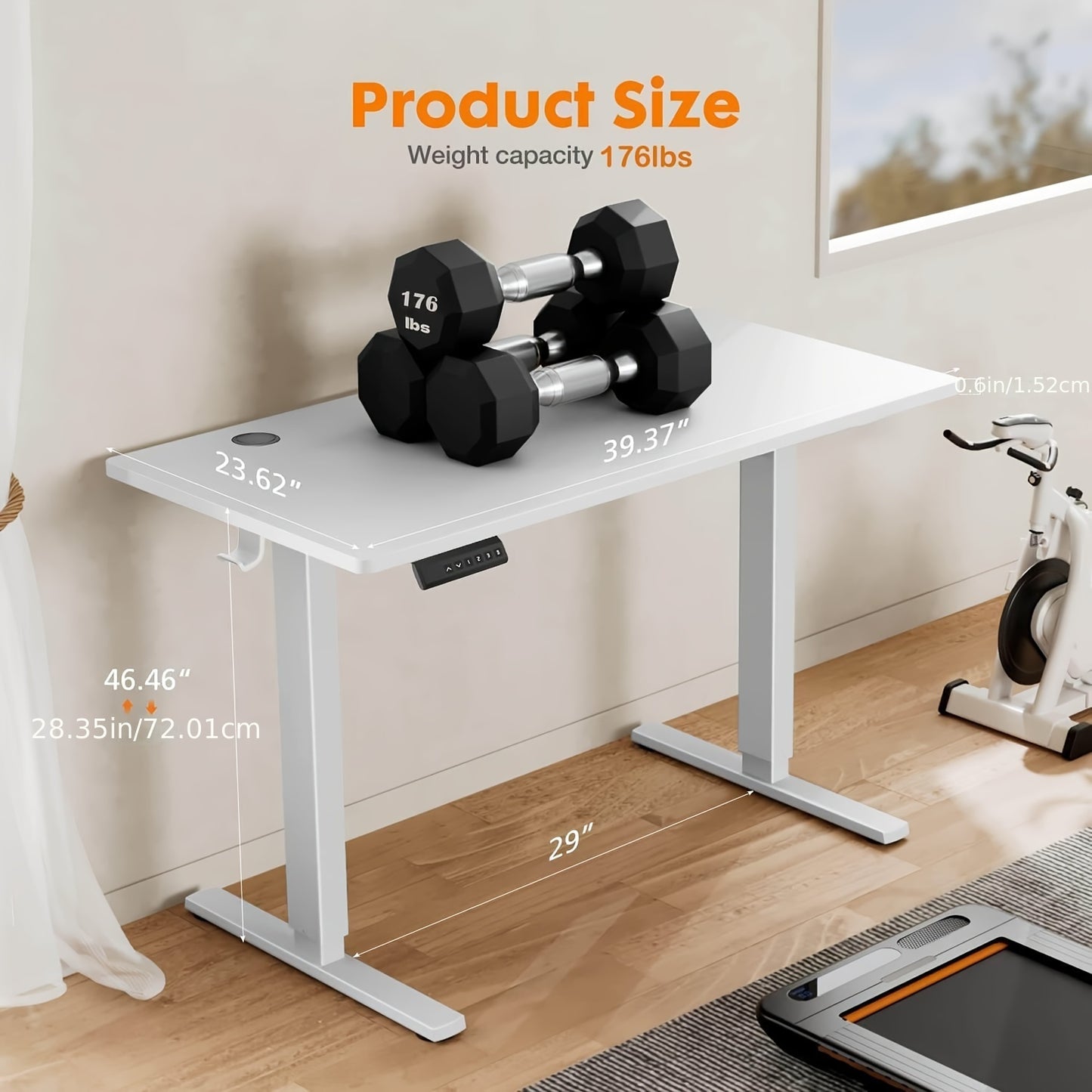 40/55" Adjustable Electric Standing Desk – Ergonomic Height, Spacious Workstation for Home Office, Cafe, Event Hosting – 4 Colors, Sturdy and Space Saving