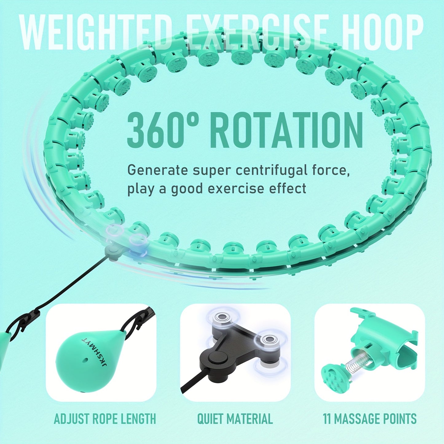 175cm (69inch) Smart Weighted Pilates Circle - Workout Fitness Hoop with 30 Detachable Links for Indoor and Outdoor Exercise, Effective Toning and Strengthening