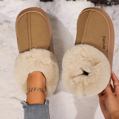 Cozy Fluffy Slippers for Women - Soft Sole, Plush Lined, Warm, Non-Slip Platform Design - Comfortable, Breathable, Stylish Shoes for Cold Winter Days