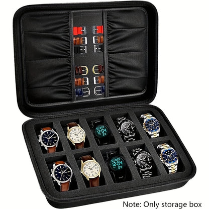 10 Slot Watch Display Holder and Storage Roll - Ideal for Men and Women's Wristwatches, Watch Bands, Cufflinks, Jewelry (Bag Only)