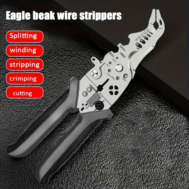 Industrial-Grade Wire Stripper - Non-Slip Grip, Copper Cutting, Crimping and Stripping Tool for Electricians