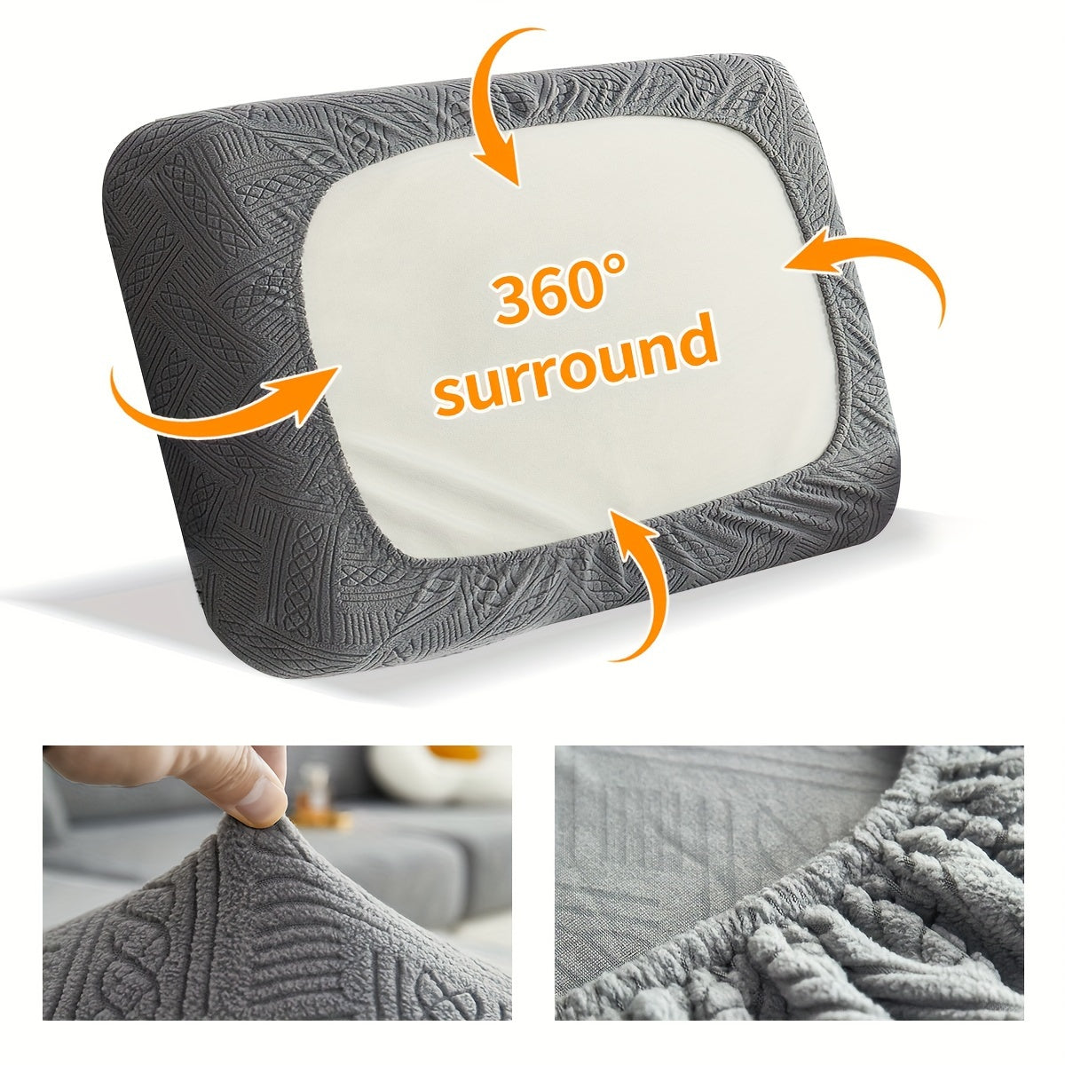 4PCS Bohemian Style RV Sofa Cushion Cover Set - Elastic Fabric Slipcovers, Comfortable and Easy to Install | Machine Washable, Dust & Pet Bite Proof, Waterproof, Stain Resistant | Sofa Protection for Two-Seat Sofas, RV and Camping Vehicle