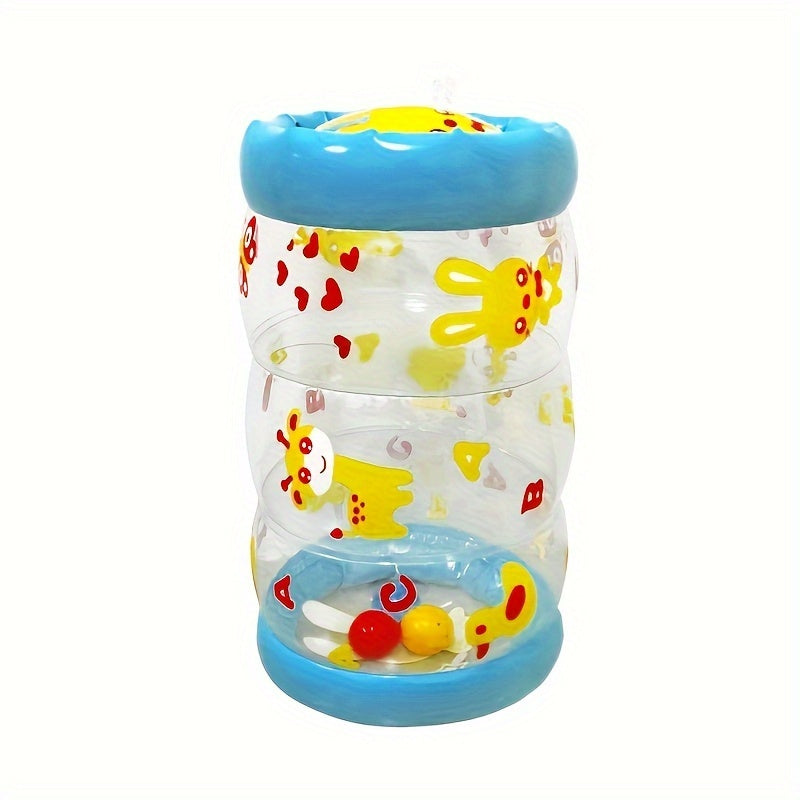 Funny Cute Animal Crawling Activity Roller - Toy with Rattle and Ball for Home and Travel Use