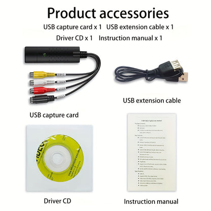 Video Graveyard VHS Self Digitizer – VHS to USB Recode Stick for Digitizing and Editing Videos from Any Analog Source, Compatible with Windows and Mac