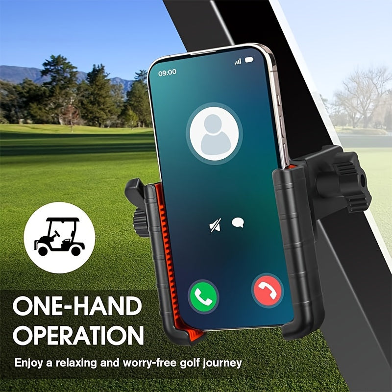 360° Universal Golf Cart Phone Holder - Free Rotation, Suitable for Electric Bikes, Motorcycles & Square Poles, Durable ABS Material - Enhance Your Golf Journey