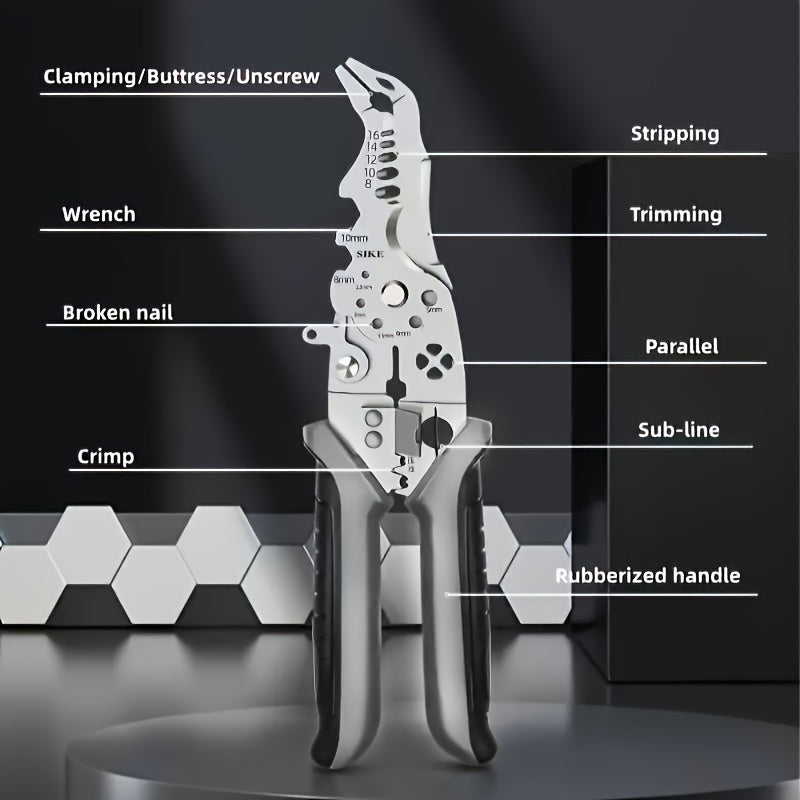 Industrial-Grade Wire Stripper - Non-Slip Grip, Copper Cutting, Crimping and Stripping Tool for Electricians