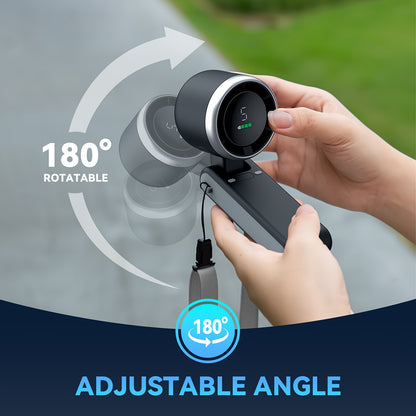 12 Hour Turbo Handheld Fan with LED Light - 5 Speed Battery Operated Cooling Fan, 3 in 1 Air Turbo Technology - Compact Design for Outdoor, Travel and Daily Use