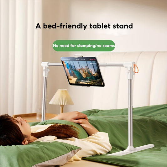 Adjustable Aluminum Tablet Stand – Foldable and Portable, Clamp Design for Phones and Tablets, Ideal for Bedside and Desktop Use