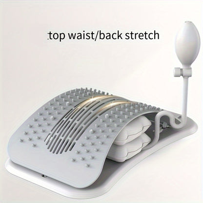 Back Stretcher and Spine Board – Multi-Level Lumbar Massager for Lower and Upper Back Support, Manual Inflation