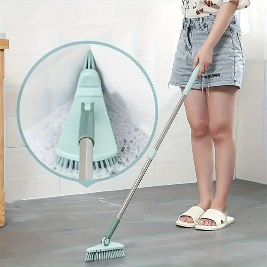 Triangle Floor Brush – Long Handled Hard Bristled Brush for Wall Corners, Ceramic Tiles, and Bathroom Cleaning