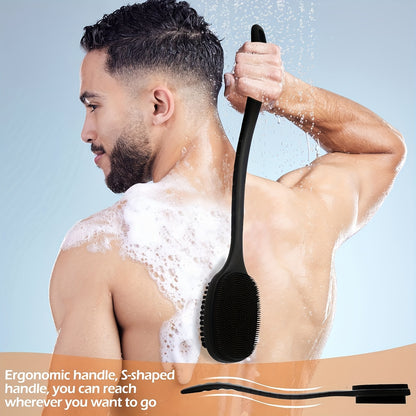 Luxury Long Handle Back Scrubber – Dual-Sided Soft Shower Brush with Ultra-Soft Bristles, Ergonomic Design for Easy Grip – Ideal for Deep Cleaning Body Wash for Men and Women