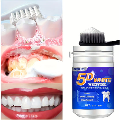 5D White Tooth Powder – Deep Cleaning for Fresh Breath, Ideal for Oral Health and Hygiene, Perfect Gift for Women and Men