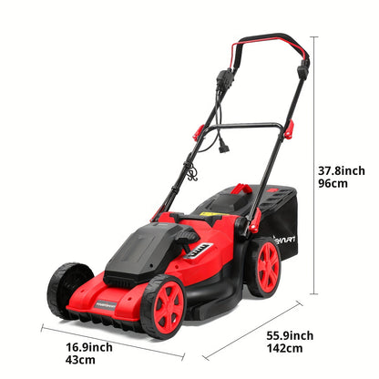 13.5 Amp PowerSmart Pro - 17 Inch Corded Electric Walk-Behind Lawn Mower, Efficient Yard Trimming and Edging with Easy Push Button Start