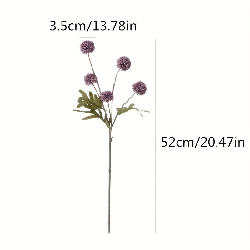 5pcs Autumn Dandelion Simulation Flowers – Artificial Chrysanthemums for Thanksgiving, Halloween, and Harvest Decor, Ideal for Home, Room, and Wedding Decorations