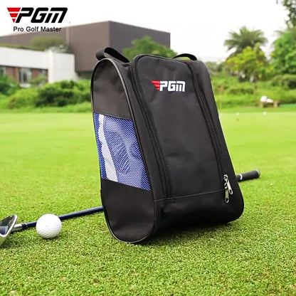 Compact Mini Golf Shoe Storage Bag - Lightweight, Breathable and Water-Resistant Nylon - Portable Design for On-the-Go Golfers