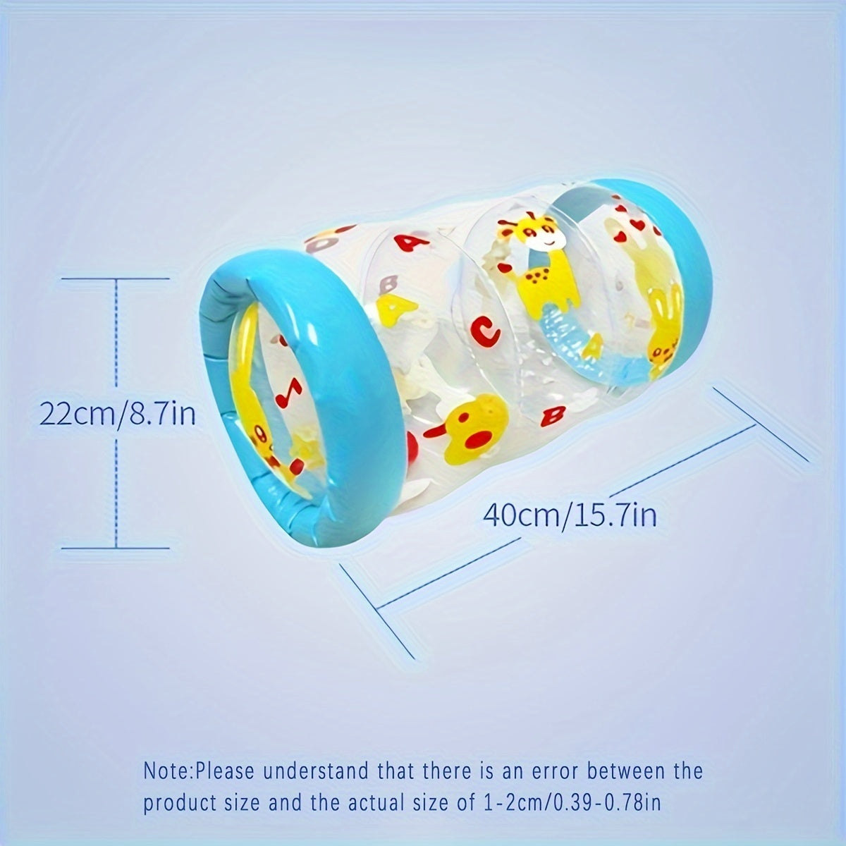 Funny Cute Animal Crawling Activity Roller - Toy with Rattle and Ball for Home and Travel Use