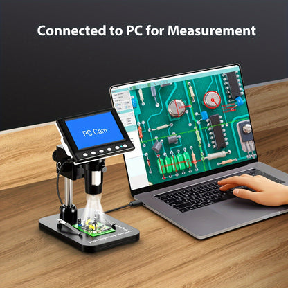 1000X Magnification 4.3'' IPS LCD Digital Microscope – High-Definition Coin Collector Tool with 8 Adjustable LEDs – Windows Compatible, Ideal for Adults and Hobbyists