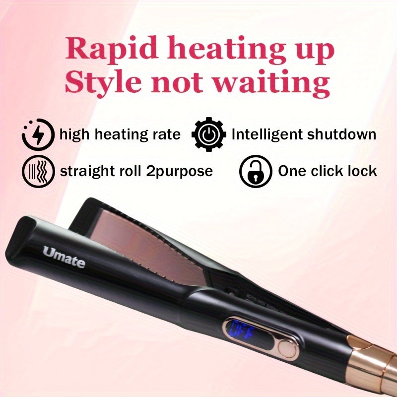 2 in 1 Hair Straightener and Curler – Twisted Ceramic Flat Iron, Professional Ionic Iron for Curling & Straightening, Perfect Gift for Women