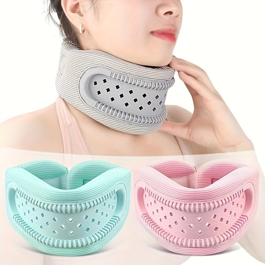 Breathable Silicone Neck Support Brace – Anti-Slouch Travel and Office Neck Collar for Men and Women, Cervical Spine Alignment, Pain Relief and Swelling Reduction