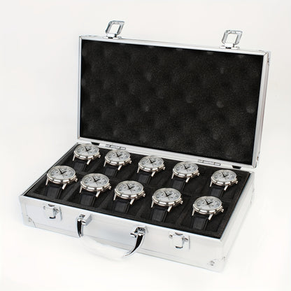 10/18 Slot Aluminum Alloy Watch Storage Box for Men - Portable Collector and Display Case, Ideal Gift Box for Watches