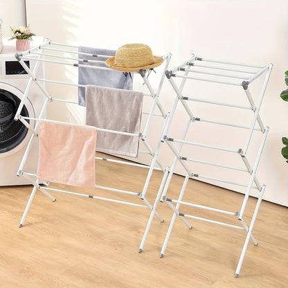 Foldable Expandable Metal Clothes Drying Rack – Collapsible Indoor/Outdoor Laundry Rack for Clothes, Towels, and More