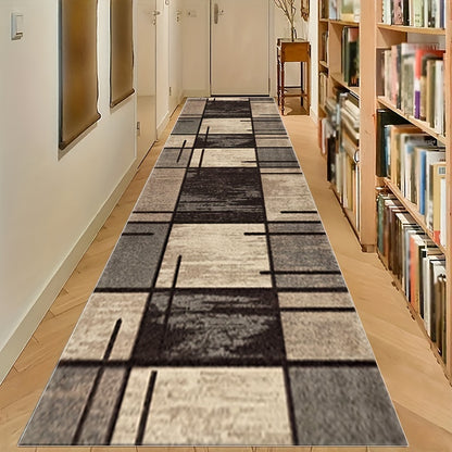 Geometric Absorbent Non-Slip Rugs – Stain-Resistant, Waterproof Long Strip Floor Mat, Nordic Corridor Carpet, Anti-Skid Foyer and Hallway Rug, Modern Home Decor