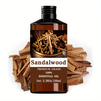 100% Pure Sandalwood Essential Oil - Natural Grade for Skin, Hair, Nail Care, and Aromatherapy - Moisturizing and Relaxing for Meditation, Diffusers, and Humidifiers