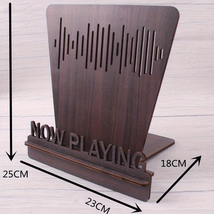 Wooden Record Holder - CD and Vinyl Record Display Stand for Desktop - Home Decor