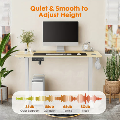 40/55" Adjustable Electric Standing Desk – Ergonomic Height, Spacious Workstation for Home Office, Cafe, Event Hosting – 4 Colors, Sturdy and Space Saving