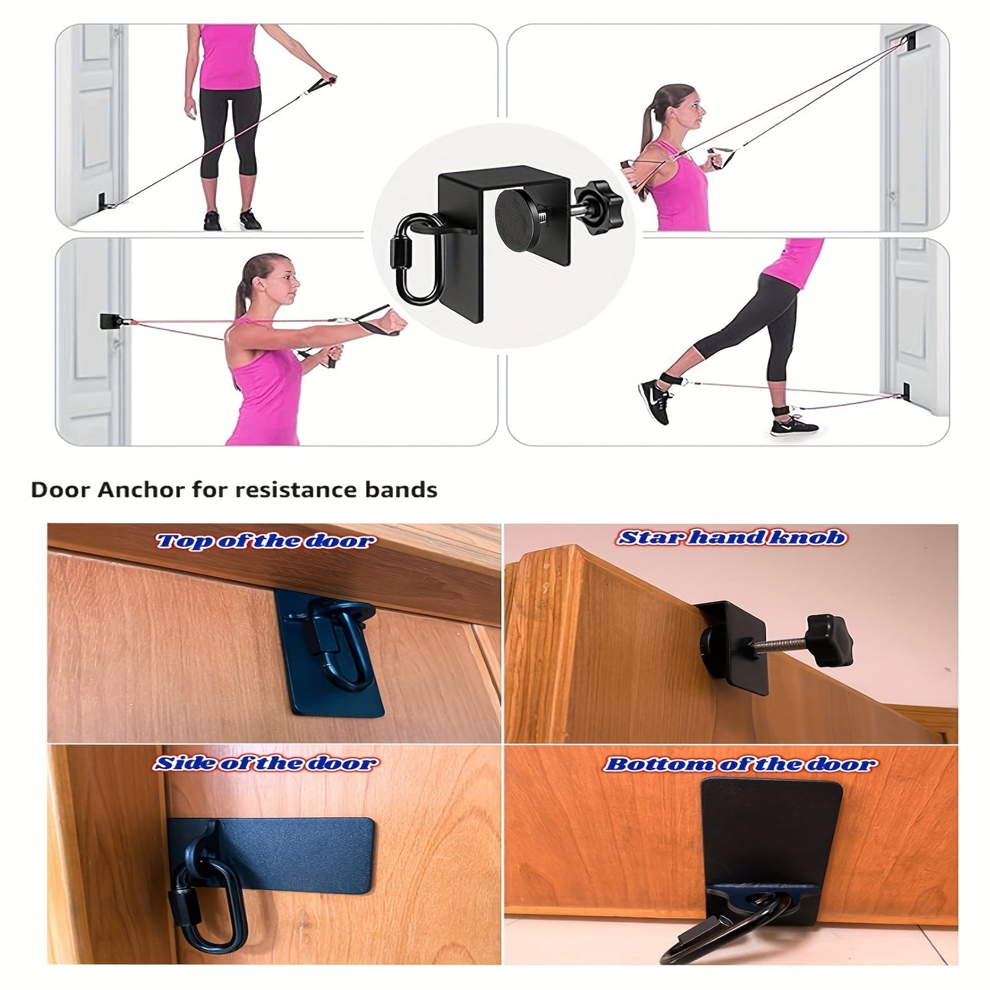 Heavy-Duty Iron Workout Door Anchor – Resistance Band Attachment for Body Strength Training, Durable & Sturdy Fitness Equipment for Home Gym