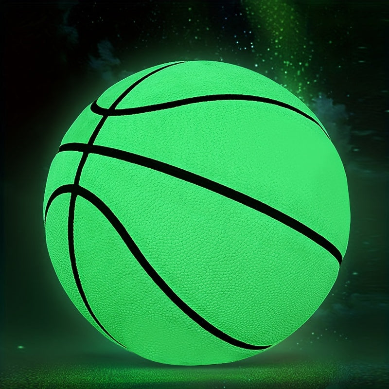 Glow-in-the-Dark Basketball Size 7 - PU Leather Indoor/Outdoor Ball with Superior Grip and Bounce, Ideal for Men and Women, Nighttime Play Gift