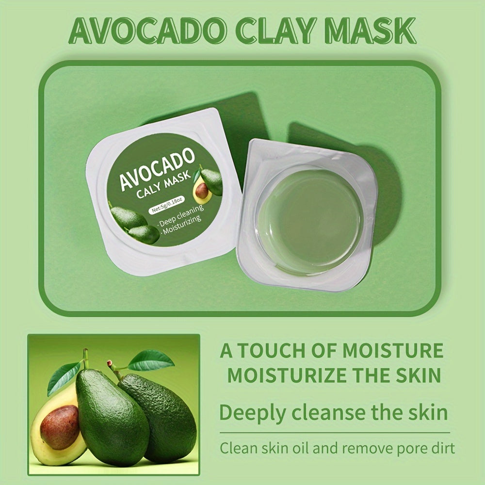 10pcs 0.18oz Clay Mask Set - Dead Sea, Avocado, Eggplant, Rose, Green Tea Masks for Gentle Cleansing, Moisturizing, and Skin Rejuvenation, Travel Essential