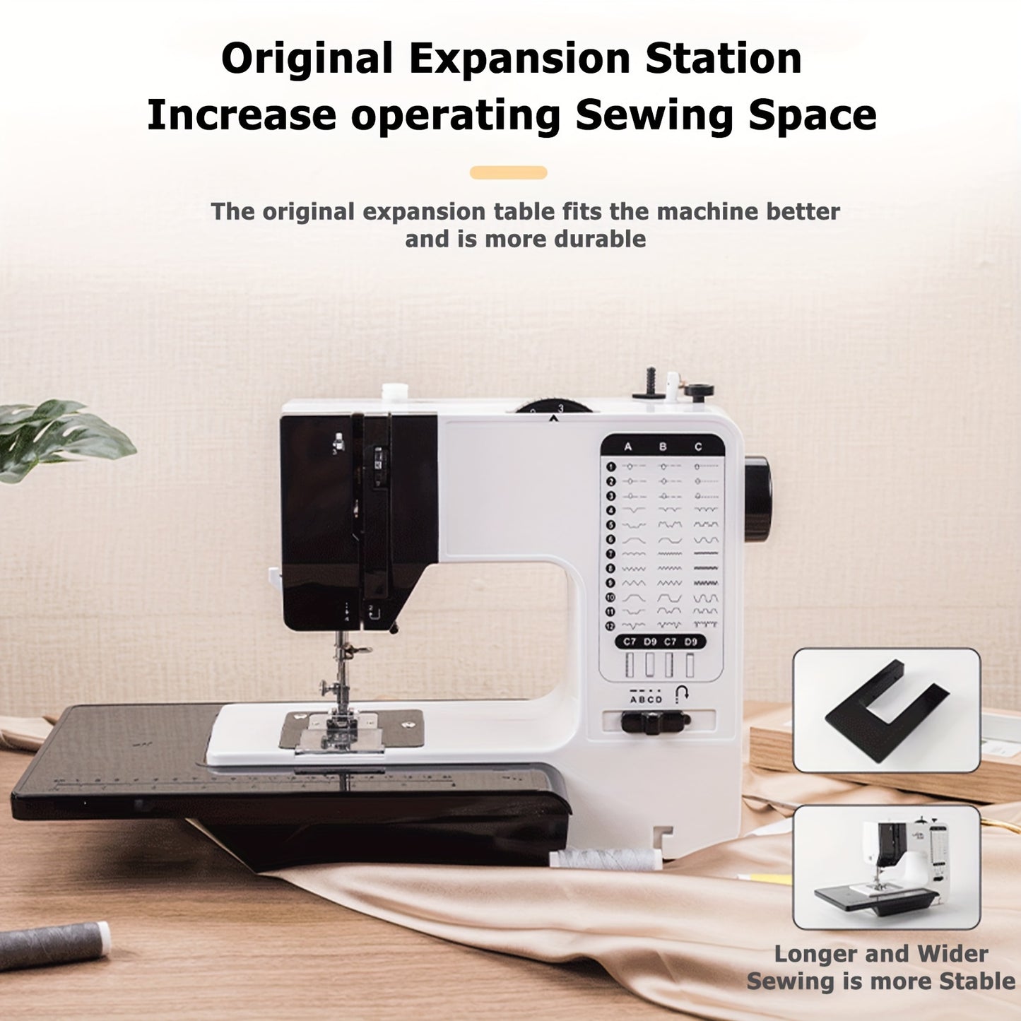 VIFERR Portable Sewing Machine - 38 Stitch Options with Extension Table and Pedal - Ideal for Beginners