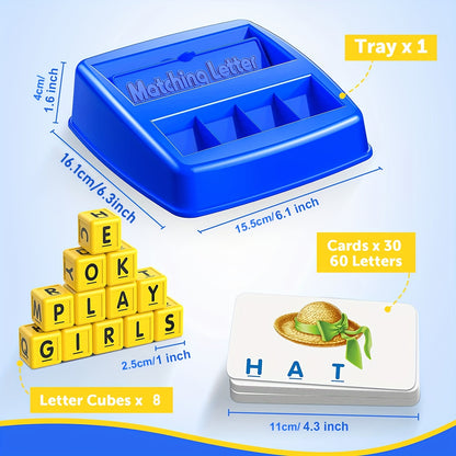 Educational Toys for Word Recognition and Spelling – See and Spell Learning Game, Memory and Matching Activities, STEM Toy for Halloween and Christmas Gifts