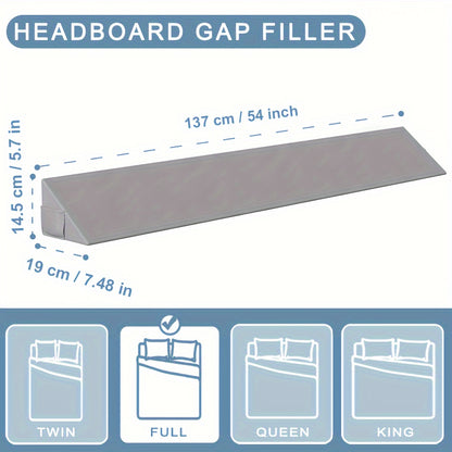 Dark Grey Bed Wedge Pillow – Headboard Gap Filler & Mattress Support – Ergonomic Body Positioner for Comfortable Sleep, Adjustable 0-8" Gap, 60"x6"x10"