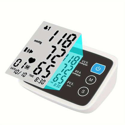 Automatic Upper Arm Blood Pressure Monitor - Large LED Display, Arrhythmia Indicator, Adjustable Cuff (8.7"-15.7"), Memory Function, Battery Operated (4xAAA Not Included) - CK-A155