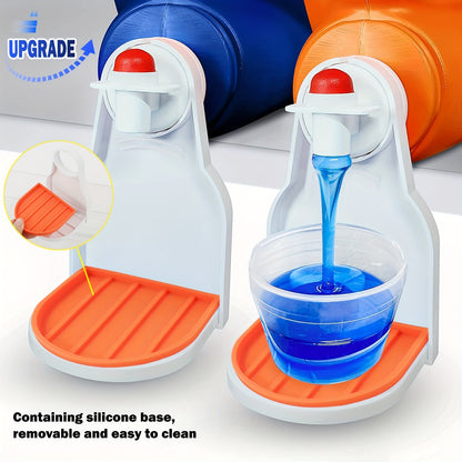 Upgraded Laundry Liquid Cup Holder with Silicone Tray | Convenient Washing Liquid Collector and Drip Tray | No More Impurities or Leaks